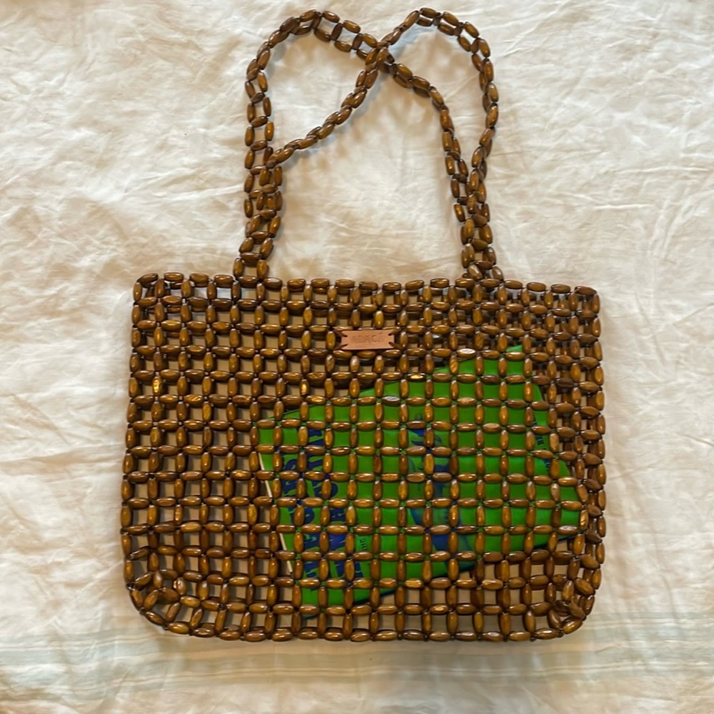 ABACÁ wooden beaded purse
